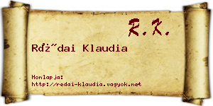 Rédai Klaudia névjegykártya